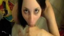 gf  blowjob With spunk  In Her Mouth 