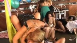 insatiable lezzie strapon orgy in nightclub 